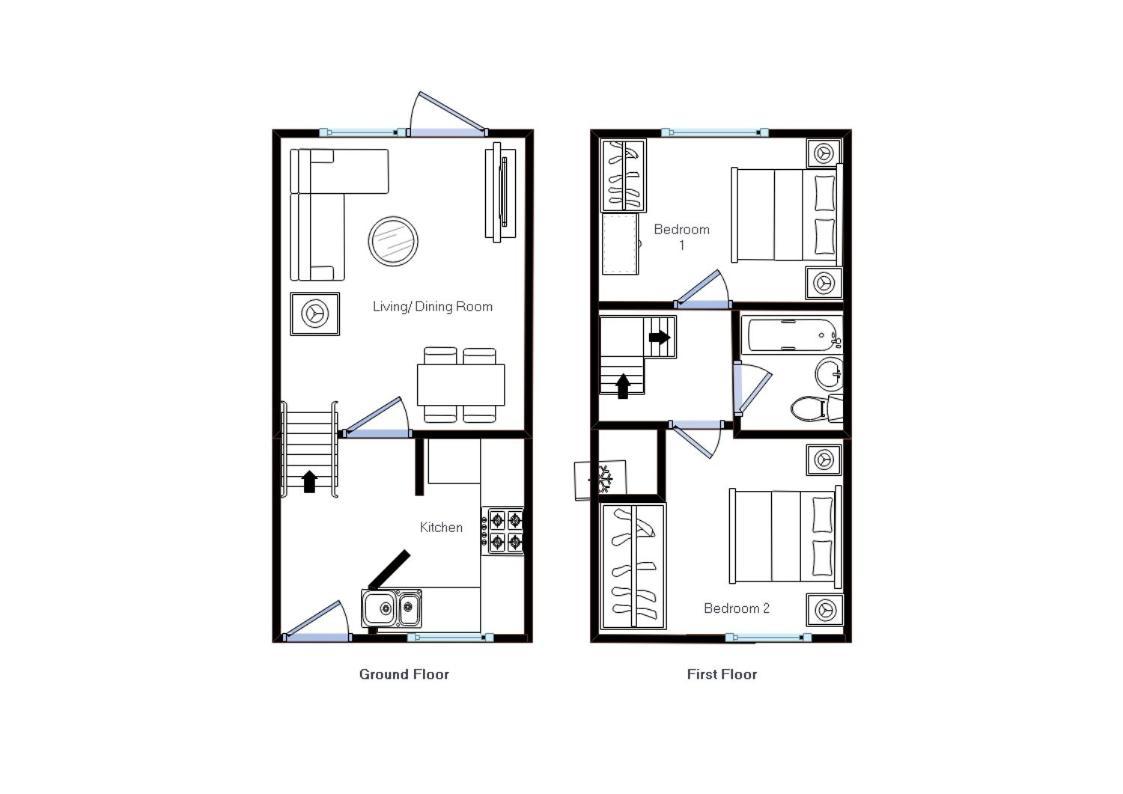 Modern 2 Bed House Sleeps 6 Southam Town Centre - Inspire Homes Ltd Exterior photo